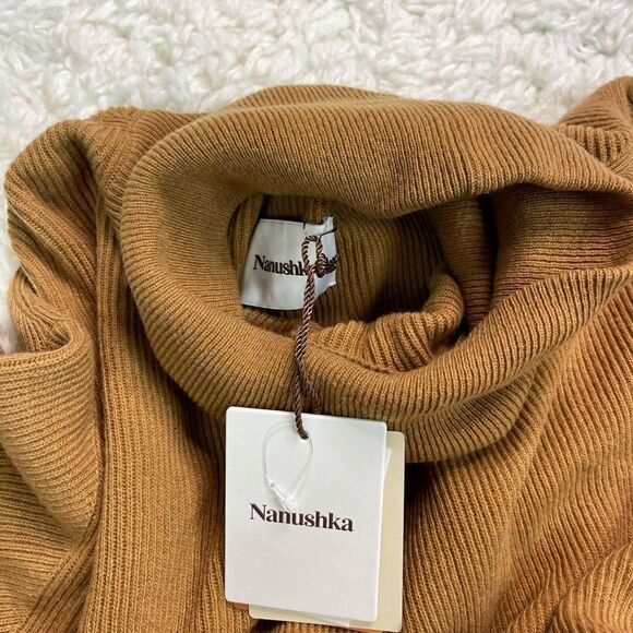Nanushka CANAAN Cashmere-blend Turtleneck Dress Camel - Picture 7 of 12
